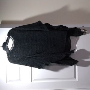 Dark gray poncho sweater size one size fits most by Lane Bryant.